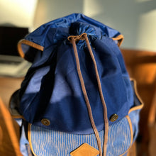 Load image into Gallery viewer, Cotton Canvas Drawstring Flap Backpack With Vegan Bottom
