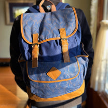 Load image into Gallery viewer, Cotton Canvas Drawstring Flap Backpack With Vegan Bottom