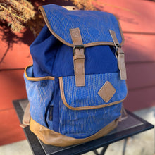 Load image into Gallery viewer, Cotton Canvas Drawstring Flap Backpack With Vegan Bottom
